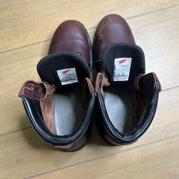 Red Wing 606 Leather Work Boots Soft Toe EH USA Made Brown Men’s Size 14 E2 main image 6